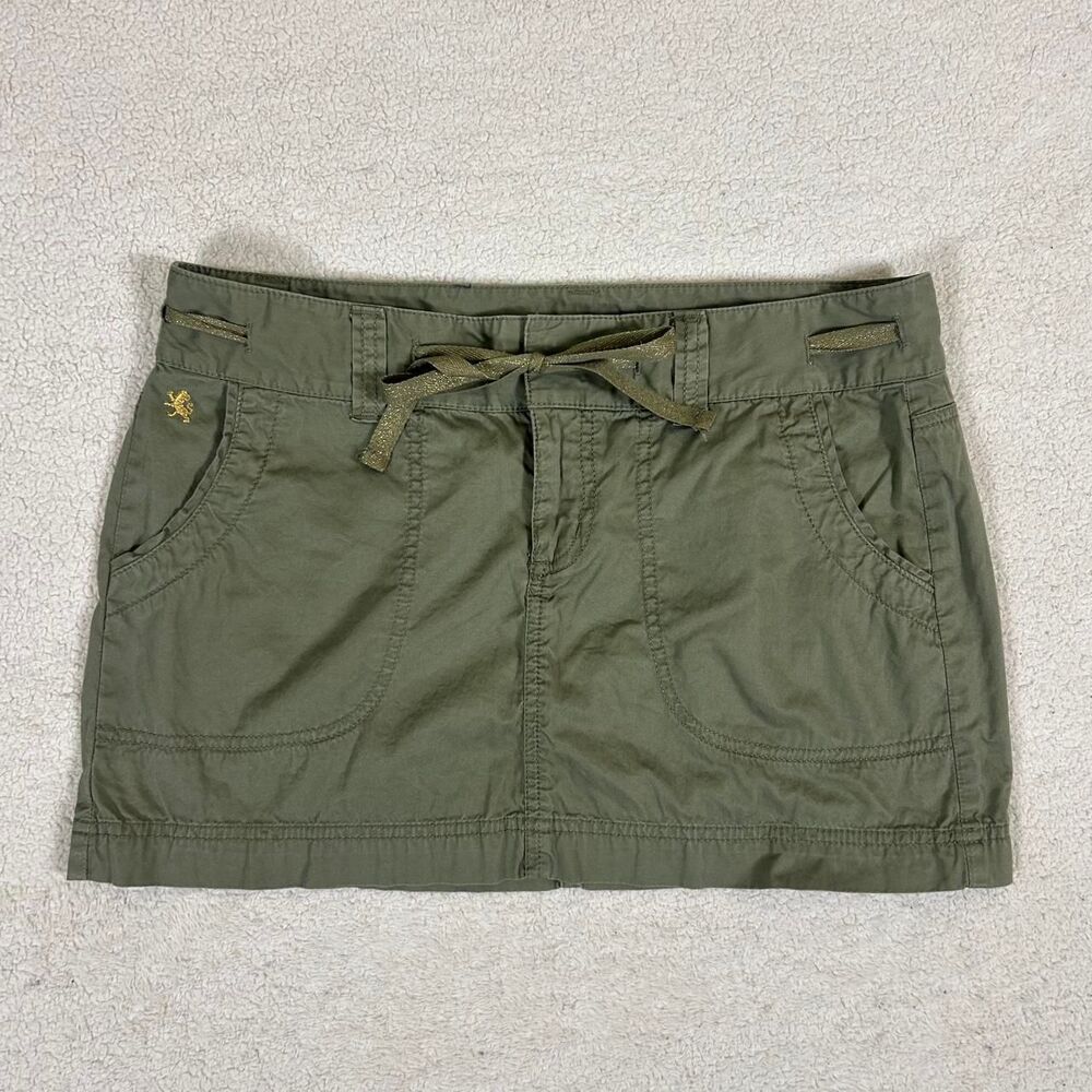 Express Y2K Green Cargo Mini Skirt